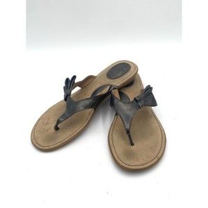 B.O.C. Born Concepts Womens Sandals 9 M Flip Flop Thong Shoes Gunmetal Gray